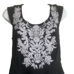 Y2K Free People Embroidered Peplum Top M Keyhole‎ Back Indie Sleaze Festival thumbnail 4