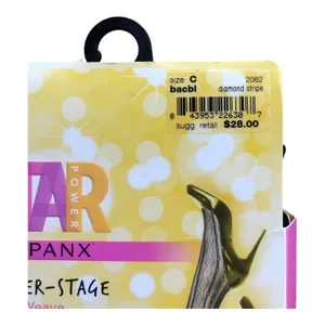 SPANX Star Power Center Stage Double Diamond Stripe Shaping Tights Black Size C thumbnail 3