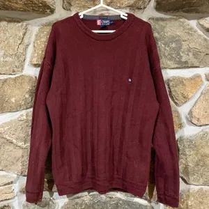 CHAPS Vintage Maroon Red Ralph Lauren Heavy Knit Sweater thumbnail 1
