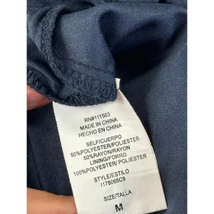 As‎ U Wish Navy Blue Halter Dress Silver Neck Detail Elastic Waist Size M thumbnail 8