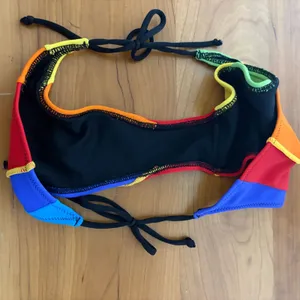 Victorias Secret Rainbow Colorblock Triangle Bikini Set Small High Leg String thumbnail 8