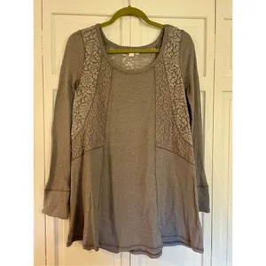 Anthropologie Eloise waffled knit swing lace dress tunic small thumbnail 4