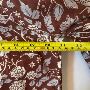 Cleobella Burgundy Red White Floral Smocked Lace Peasant Blouse Cotton Women XL thumbnail 8