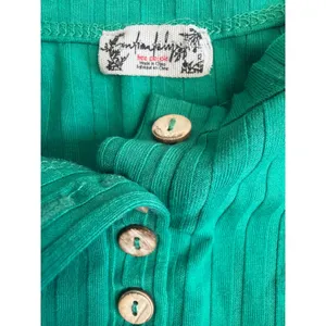 Free People Intimately Ribbed Henley Bodysuit Green Sleeveless XS Fits Like Med thumbnail 3