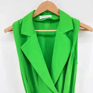 Amanda Uprichard Wintour Wrap Dress in Grass‎ Sleeveless Belted Size Small Mini thumbnail 3