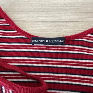 Brandy Melville Red and White Striped Top thumbnail 5