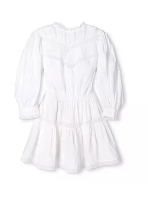 NWT LoveShackFancy x Target Talulah in White Pintuck Yoke Lace Trim Dress M thumbnail 2