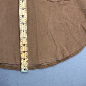 Kayce Hughes Womens Brown Corduroy Shift Dress Size 4 Long Sleeve White‎ Piping thumbnail 6