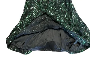 Viviana Formal Sequin Mermaid Dress black and green size small thumbnail 9