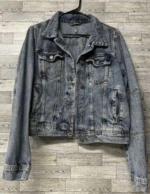 Free People Women's Rumors Cropped Denim Jean Jacket - Light Wash / Size Small thumbnail 1