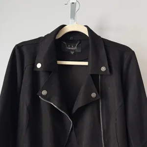 TA Coalition‎ sz XL Black Faux Suede Moto Biker Jacket Punk Goth thumbnail 2