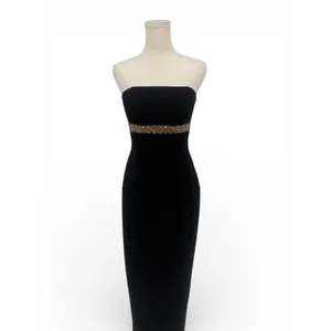 Jovani Strapless Black Column Gown Beaded Waist Sz 4‎ New thumbnail 4