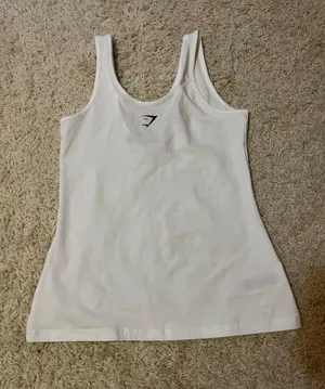 Gymshark White Tank Top Size Small thumbnail 1