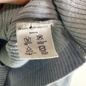 Brandy Melville Light Blue Ribbed Mock Neck Cropped Sweater MZH170 Womens OS‎ thumbnail 5