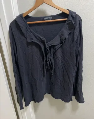 Ralph Lauren Polo Jeans Co. Women Ruffled Collar Shirt XL thumbnail 1