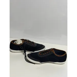 Aldo Mens Navy Blue Brown Round Toe Low Top Lace-Up Sneaker Shoes Size 8 New thumbnail 4