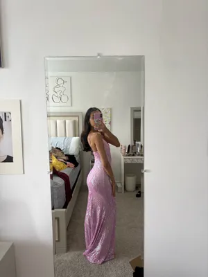 long sequin pink formal dress Size XS thumbnail 2
