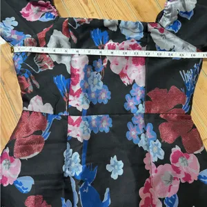 Lulus So Stunning Black Multi Floral Jacquard Puff Sleeve Mini Dress thumbnail 4