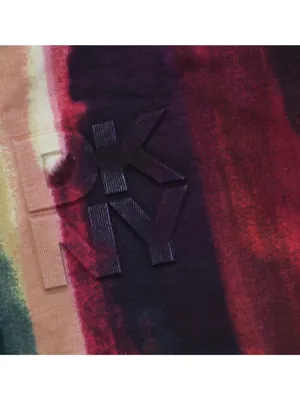 NWT DKNY Print Logo Embossed T-Shirt P5EHXWNA June Brush Stroke Red Multi S thumbnail 10