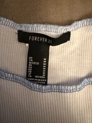 Blue and white forever 21 cropped tank top thumbnail 3