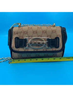 Bebe Leilani Monogram Women's Y2K Faux Leather Crossbody Bag with Gold Hardware thumbnail 6