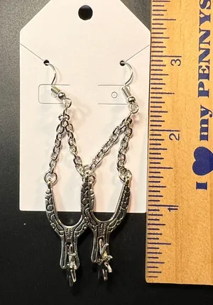 Handmade Silver Spur Earrings Western Earrings Cowgirl Earrings Boho Earrings thumbnail 3