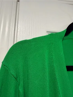 Tommy Hilfiger Size XL Kelly Green Open Front Cardigan Sweater Button Cuff thumbnail 5