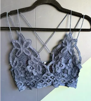 Free People FP One Adella Lace Bralette, Navy Blue, Size XS, VGUC thumbnail 1