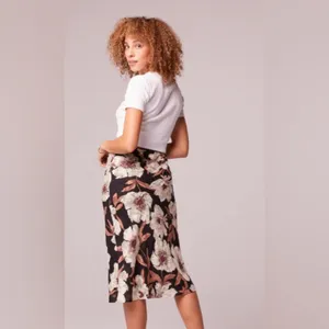 Womens Rho Black Floral Slip Skirt thumbnail 3