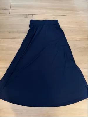 NEW Navy Blue Ribbed Maxi Skirt S thumbnail 2