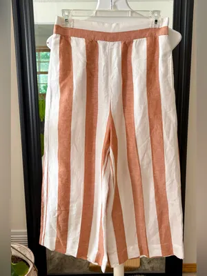 MADEWELL Striped Houston Wide Leg Cropped Pants thumbnail 3