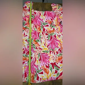 NWT Vince Camuto Size 22W Pink Multi Floral Print Puff Short Sleeve Midi Dress thumbnail 10