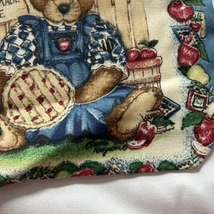 Cottagecore Bear Apple Cookie Bag‎ Mini Purse Recipe Pie Country Western thumbnail 4