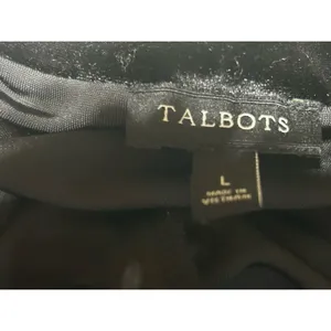 Talbots Women’s Large Black Velvet Top Long Sleeve Shirt Blouse Classic Chic thumbnail 3