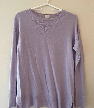 M-‎ A New Day Cozy Light Lavender Women's Fall Sweater thumbnail 1