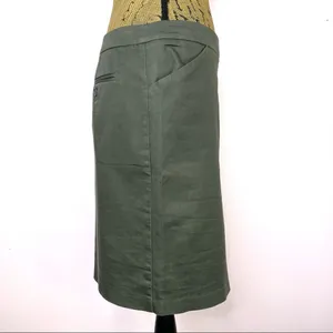New York & Company Stretch Twill Khaki Pencil Skirt‎ Olive 6 thumbnail 3