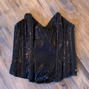 Y2K Goth Vampy Renaissance lolita Corset Top sequins black tie back XL thumbnail 1
