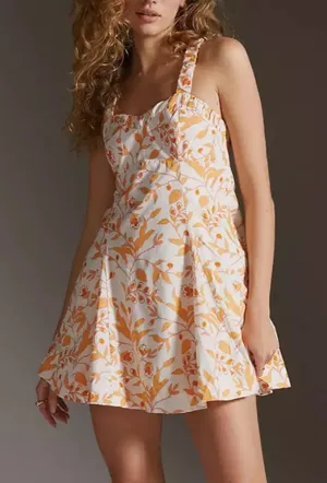 Anthropologie Maeve Floral Sweetheart Mini Dress thumbnail 1