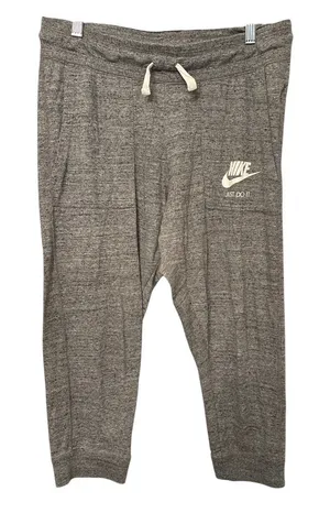 Nike Gray Heather Women's Capri Joggers with Drawstring thumbnail 1