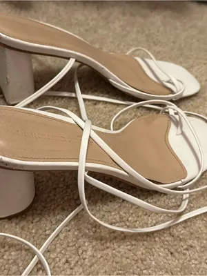 White Strappy Square-Toe Women’s Heels from Princess Polly thumbnail 4