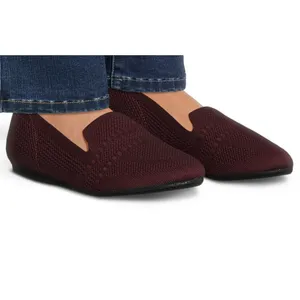 Time and Tru Womens Loafers Knit Burgundy Size 6.5 thumbnail 5