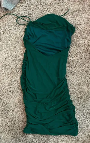 Green Women's Ruched Bodycon Mini Dress thumbnail 1