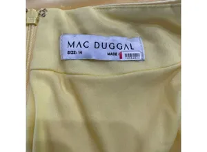 Ieena for Mac Duggal Twist Front Gown Yellow Womens Size 14 thumbnail 16