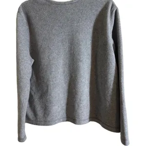 Croft‎ & Barrow Fleece Zip Up Jacket Gray PXL Women Cardinal Snowflake Winter thumbnail 4