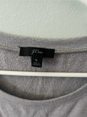 J. Crew Light Gray Scoop-Neck Pullover Sweatshirt thumbnail 2