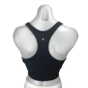 CRZ Yoga Black Sleeveless Racerback Sports Bra Crop Tank Top Sz M thumbnail 2