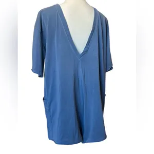 NWOT Free People Hot Shot Tee Romper in Skyline thumbnail 7