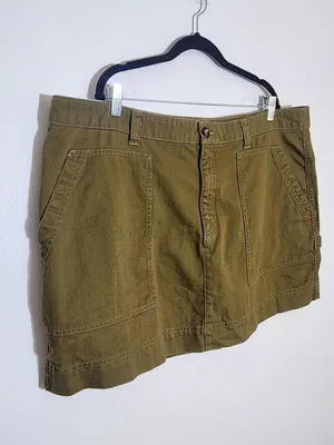 Old Navy Olive Green Utility Cargo Mini Skirt Size 22 thumbnail 3