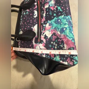 Vintage Charles Jourdan Floral‎ Black Handbag thumbnail 11