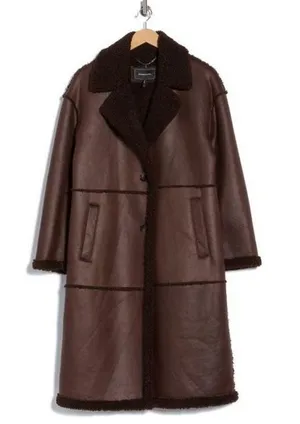 BCBGeneration Faux Shearling Lined Retro Coat Size XL thumbnail 1